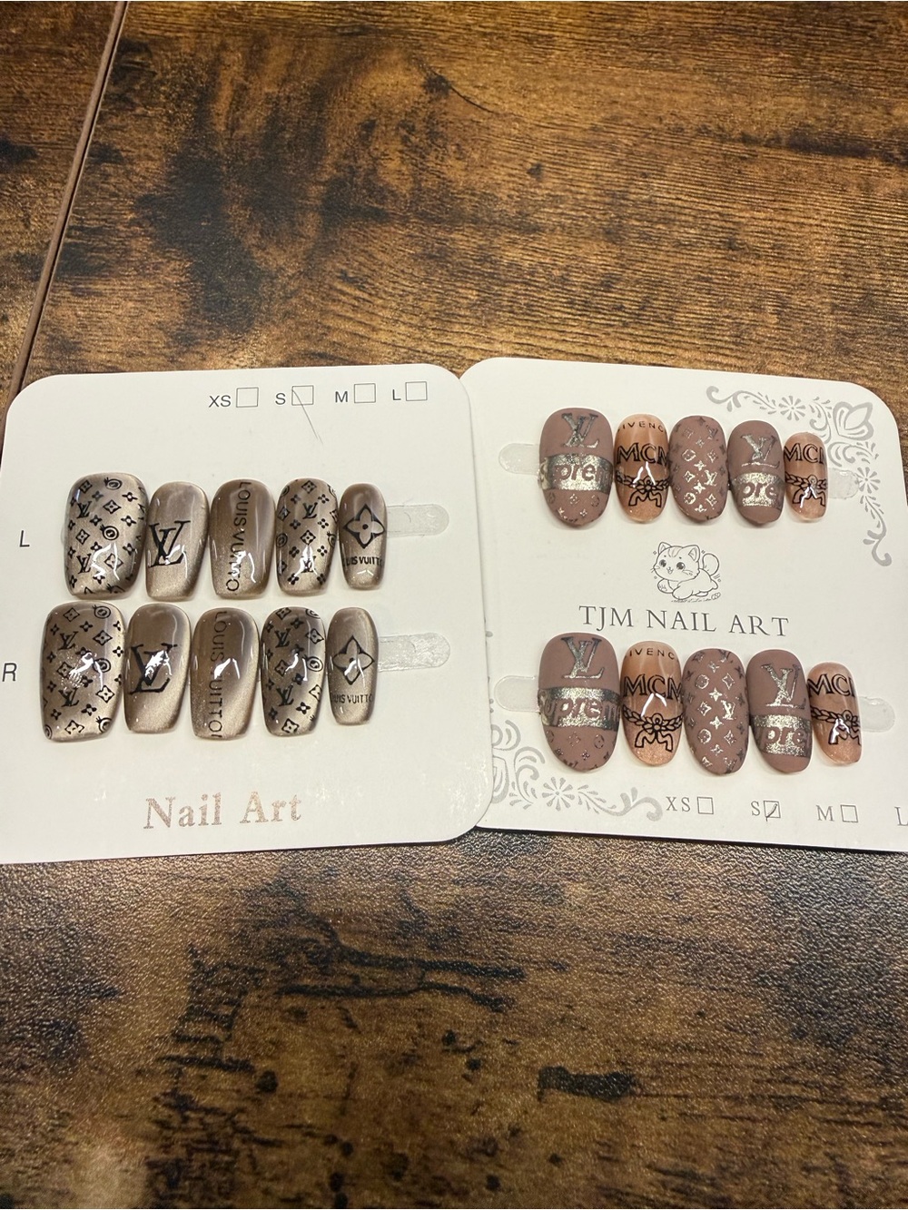 LV Designer Press On Nail sets in Small